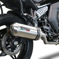 Cf Moto 650 Gt 2022-2024, Satinox , Slip-on exhaust including link pipe and removable db killer 