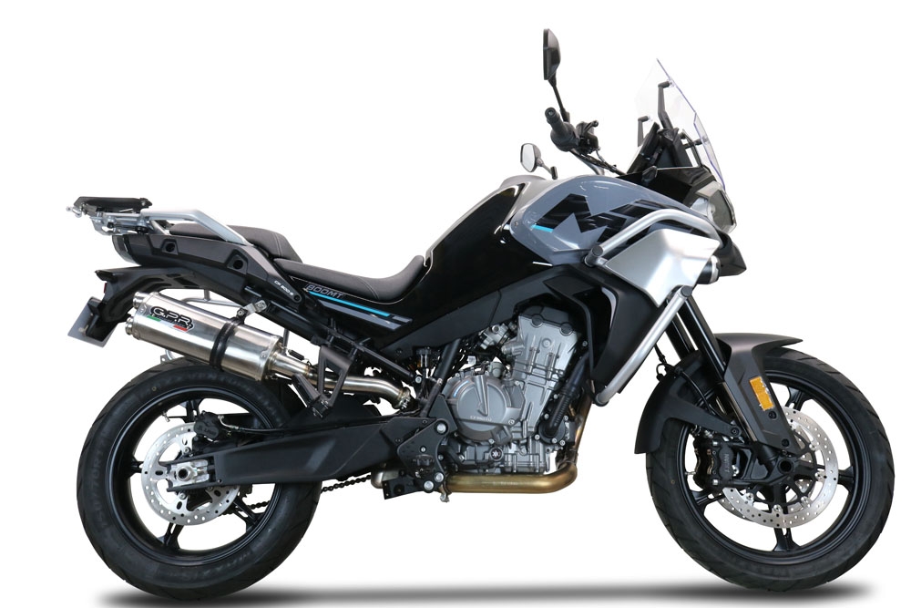 Cf Moto 800 Mt Touring 2022-2024, Dual Titanium, Slip-on exhaust including removable db killer and link pipe 