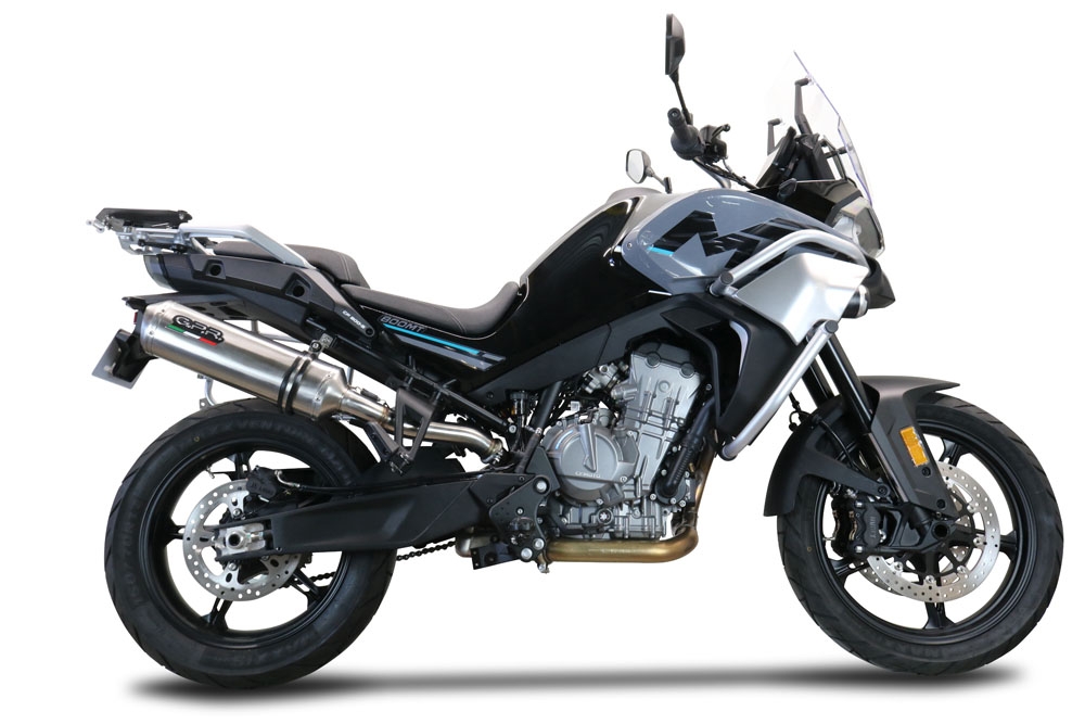 Cf Moto 800 Mt Touring 2022-2024, Satinox , Slip-on exhaust including removable db killer and link pipe 