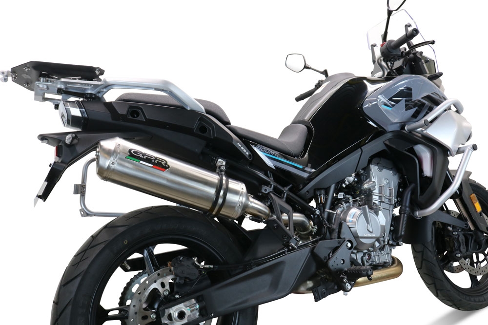 Cf Moto 800 Mt Touring 2022-2024, Satinox , Slip-on exhaust including removable db killer and link pipe 