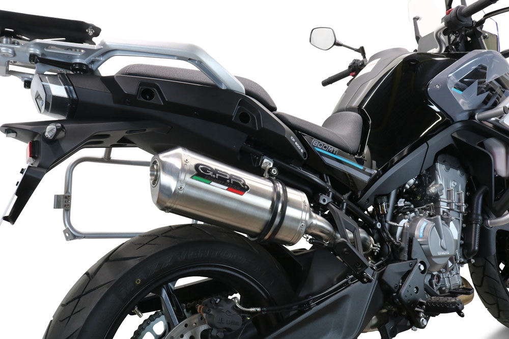 Cf Moto 800 Mt Sport 2022-2024, Satinox , Slip-on exhaust including removable db killer and link pipe 