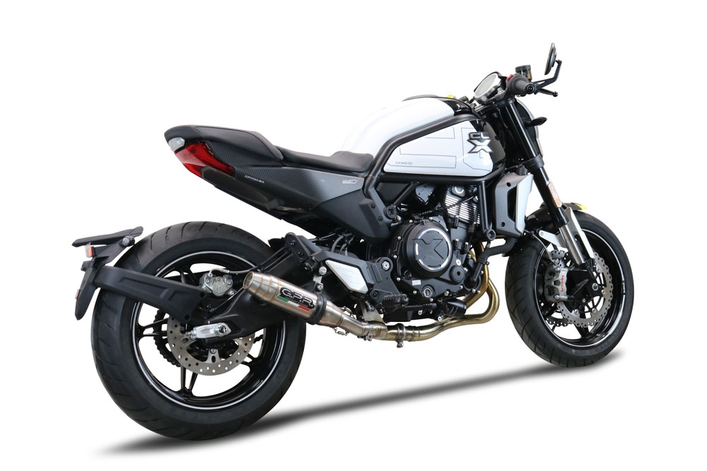 Cf Moto 700 CL-X Heritage  2022-2024, Deeptone Inox, Slip-on exhaust including link pipe and removable db killer 