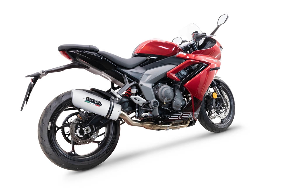 Triumph Daytona 660 2023-2025, Albus Ceramic, Full system exhaust, including removable db killer  