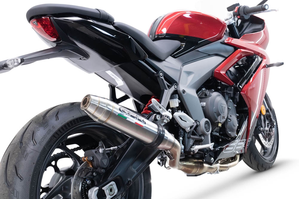 Triumph Daytona 660 2023-2025, Deeptone Inox, Full system exhaust, including removable db killer 