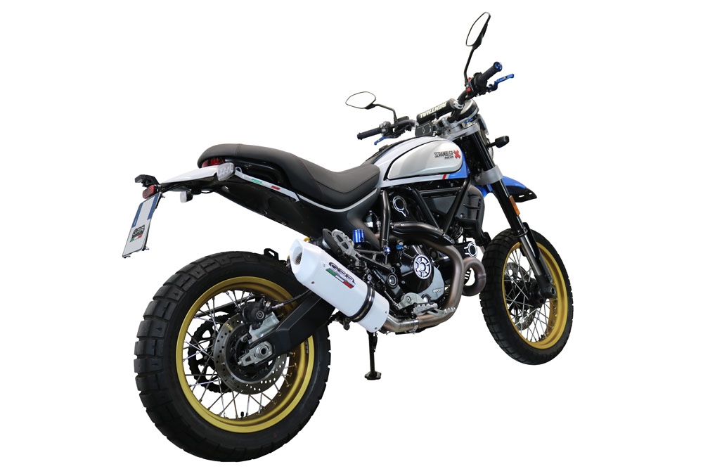 Ducati Scrambler 803 2021-2024, Albus Ceramic, Slip-on exhaust including link pipe and removable db killer 