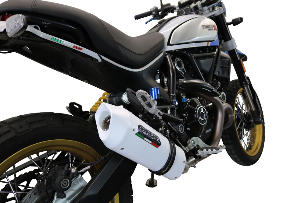 Ducati Scrambler 803 2021-2024, Albus Ceramic, Slip-on exhaust including link pipe and removable db killer 