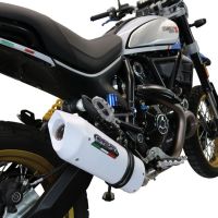 Ducati Scrambler 803 2021-2024, Albus Ceramic, Slip-on exhaust including link pipe and removable db killer 