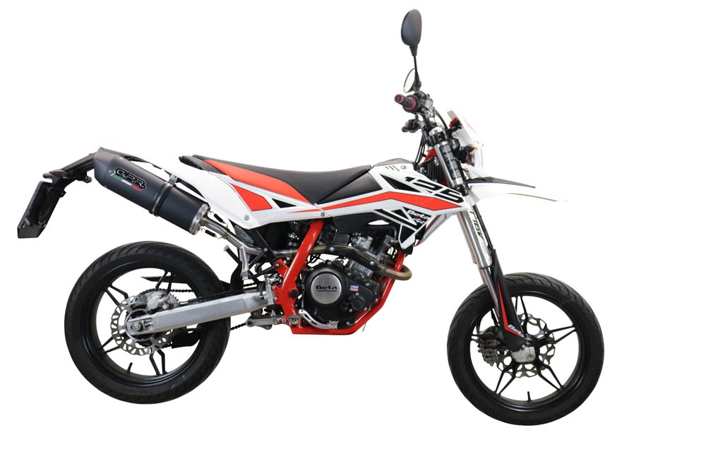 Beta RR 125 4T Motard 2019-2020, Furore Evo4 Nero, Slip-on exhaust including link pipe and removable db killer 