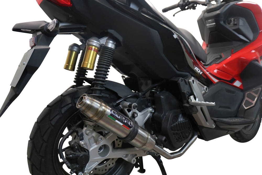 GPR exhaust compatible with  Honda Adv 150 2020-2023, Deeptone Inox, Full system exhaust, including removable db killer 