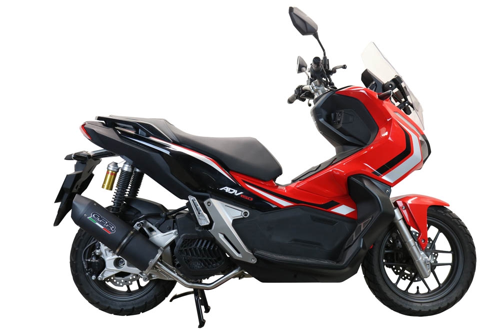 GPR exhaust compatible with  Honda Adv 150 2020-2023, Furore Nero, Full system exhaust, including removable db killer 