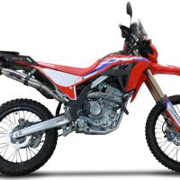 Honda Crf 300L / Rally 2021-2024, Deeptone Inox, Slip-on exhaust including link pipe and removable db killer 