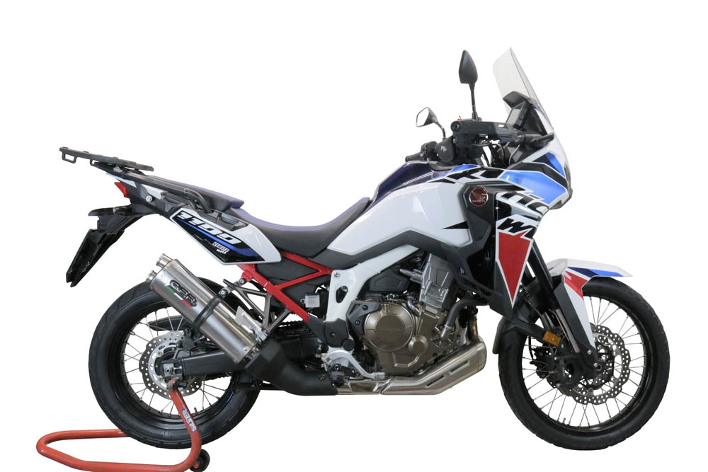 GPR exhaust compatible with  Honda CRF1100L Africa Twin 2020-2023, Dual Inox, Slip-on exhaust including removable db killer and link pipe 