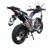 GPR exhaust compatible with  Honda CRF1100L Africa Twin 2020-2023, Dual Inox, Slip-on exhaust including removable db killer and link pipe 