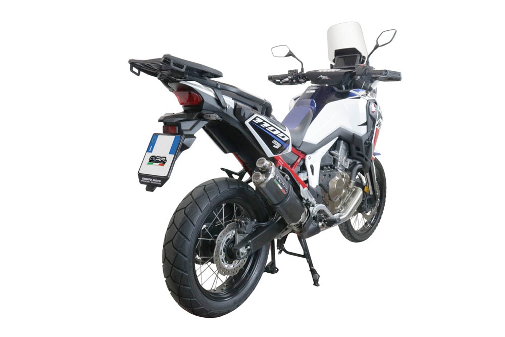 Honda Crf 1100 L Africa Twin Adventure Sport 2020-2024, Dual Poppy, Slip-on exhaust including removable db killer and link pipe 