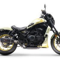 GPR exhaust compatible with  Honda Rebel 1100 2021-2023, Ghisa , Slip-on exhaust including removable db killer and link pipe 