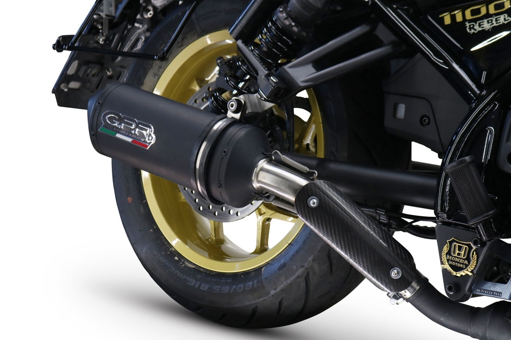 GPR exhaust compatible with  Honda Rebel 1100 2021-2023, Ghisa , Slip-on exhaust including removable db killer and link pipe 