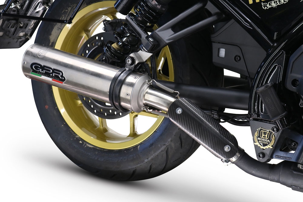 Honda Rebel 1100 2021-2024, M3 Inox , Slip-on exhaust including removable db killer and link pipe 