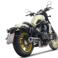 Honda Rebel 1100 2021-2024, M3 Black Titanium, Slip-on exhaust including removable db killer and link pipe 