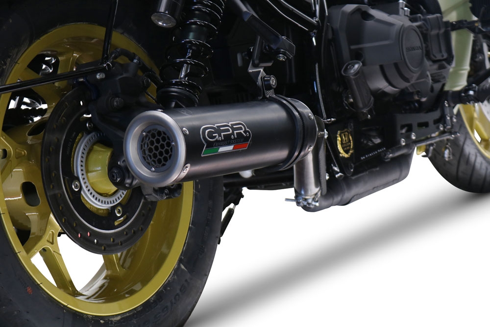 Honda Rebel 1100 2021-2024, M3 Black Titanium, Slip-on exhaust including removable db killer and link pipe 