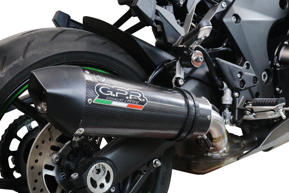 GPR exhaust compatible with  Kawasaki Ninja 1000 Sx 2021-2023, GP Evo4 Poppy, Slip-on exhaust including removable db killer and link pipe 