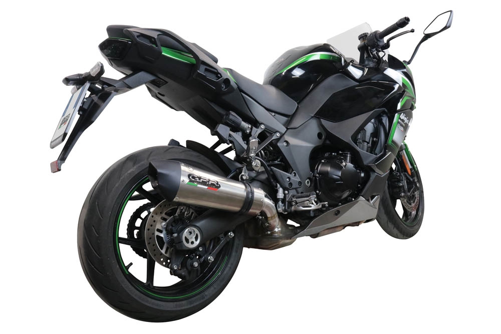 GPR exhaust compatible with  Kawasaki Ninja 1000 Sx 2021-2023, GP Evo4 Titanium, Slip-on exhaust including removable db killer and link pipe 