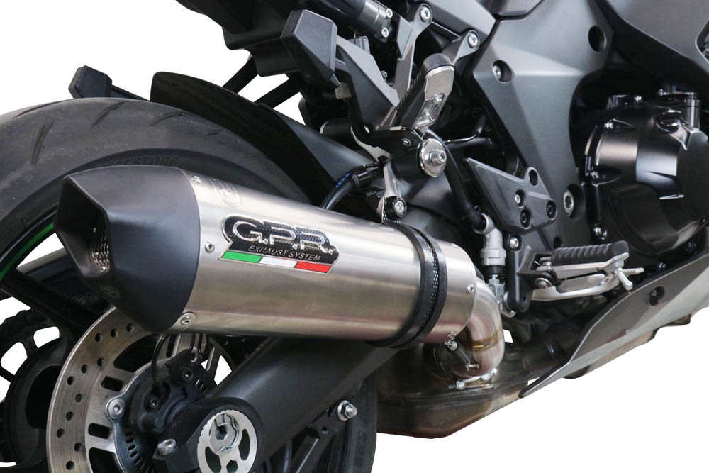 GPR exhaust compatible with  Kawasaki Ninja 1000 Sx 2021-2023, GP Evo4 Titanium, Slip-on exhaust including removable db killer and link pipe 