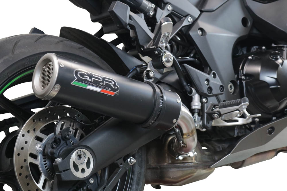 GPR exhaust compatible with  Kawasaki Ninja 1000 Sx 2021-2023, M3 Black Titanium, Slip-on exhaust including removable db killer and link pipe 