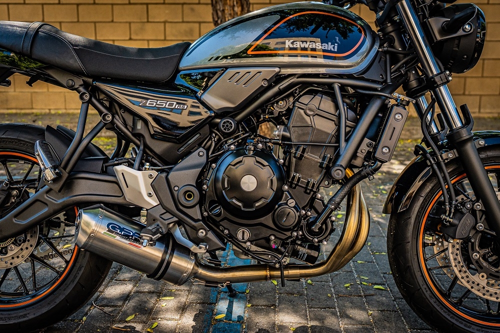 Kawasaki Z650RS 2021-2023, Satinox, Full system exhaust, including removable db killer 