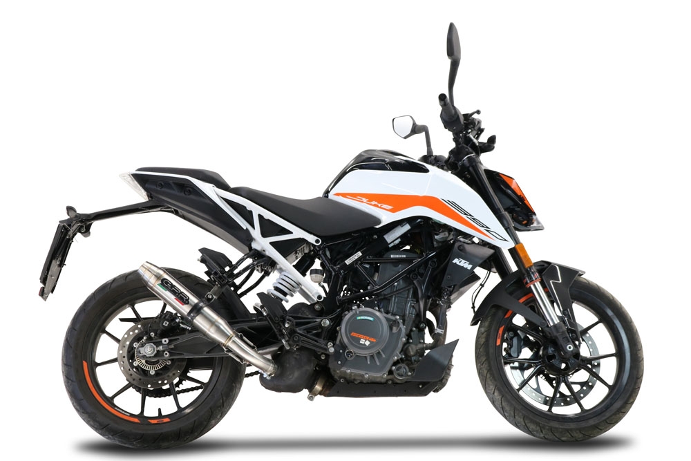 GPR exhaust compatible with  Ktm 390 DUKE 2021-2023, Deeptone Inox, Slip-on exhaust including removable db killer and link pipe 