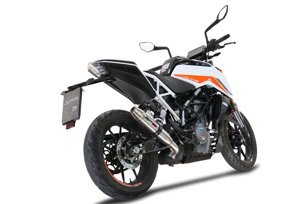 GPR exhaust compatible with  Ktm 390 DUKE 2021-2023, Deeptone Inox, Slip-on exhaust including removable db killer and link pipe 