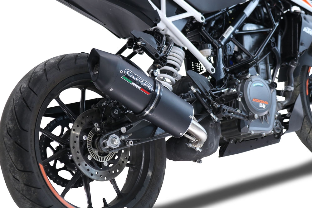 GPR exhaust compatible with  Ktm 390 DUKE 2021-2023, Furore Evo4 Nero, Slip-on exhaust including removable db killer and link pipe 