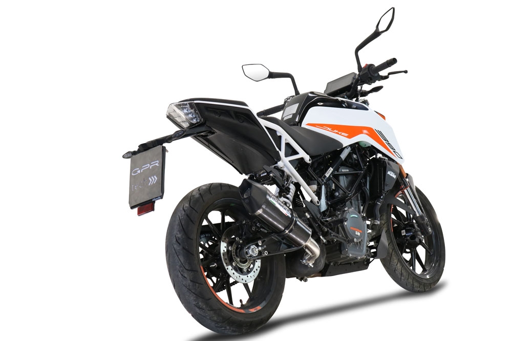 GPR exhaust compatible with  Ktm 125 Duke 2021-2023, GP Evo4 Poppy, Slip-on exhaust including removable db killer and link pipe 