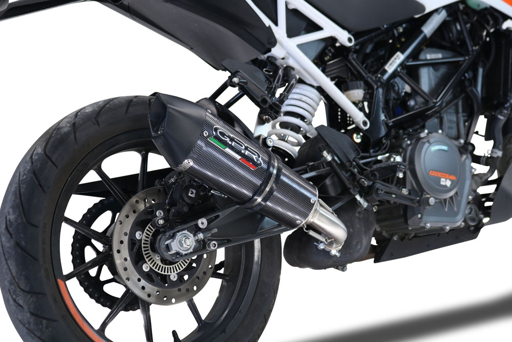 GPR exhaust compatible with  Ktm 390 DUKE 2021-2023, GP Evo4 Poppy, Slip-on exhaust including removable db killer and link pipe 