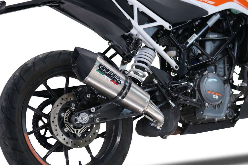 GPR exhaust compatible with  Ktm 390 DUKE 2021-2023, GP Evo4 Titanium, Slip-on exhaust including removable db killer and link pipe 