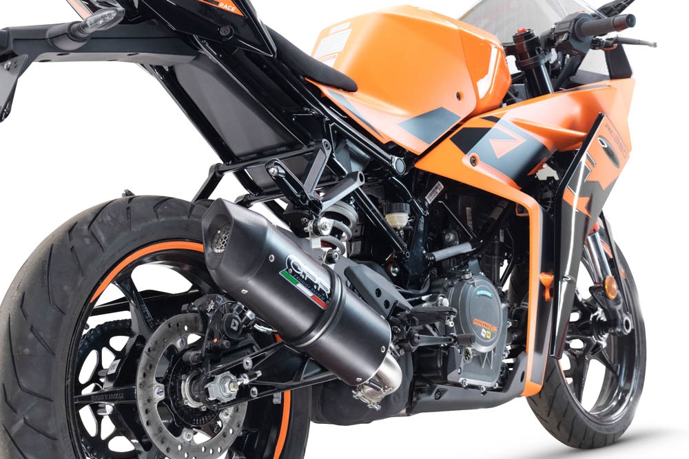 Ktm RC 125 2021-2024, Furore Evo4 Nero, Slip-on exhaust including removable db killer and link pipe 