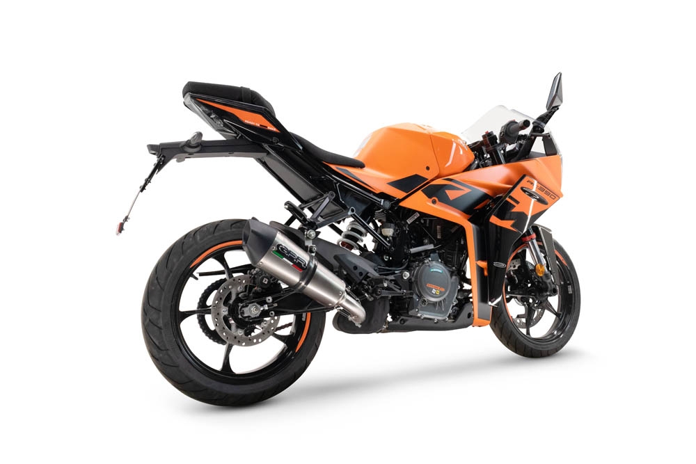 Ktm RC 125 2021-2024, M3 Inox , Slip-on exhaust including removable db killer and link pipe 