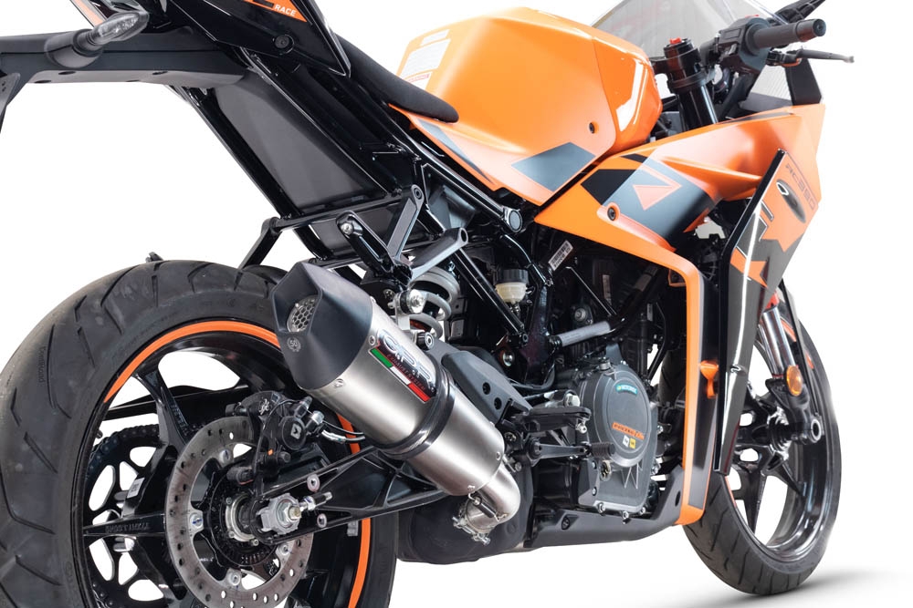 Ktm RC 125 2021-2024, M3 Inox , Slip-on exhaust including removable db killer and link pipe 