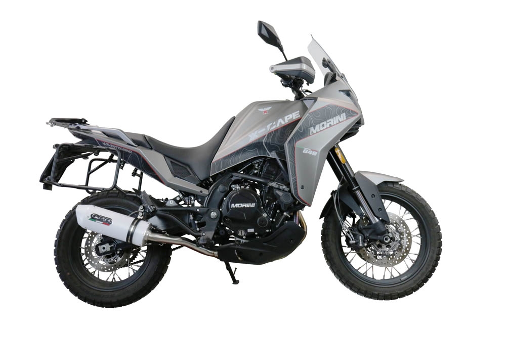 Moto Morini X-CAPE 650 2021-2023, Albus Ceramic, Mid-Full system exhaust including removable db killer 