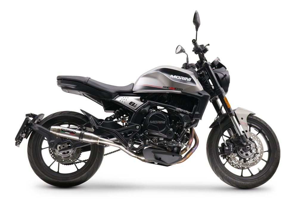 Moto Morini Seiemmezzo Scr 2022-2024, Deeptone Inox, Slip-on exhaust including link pipe and removable db killer 