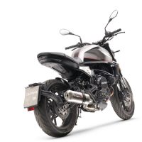 Moto Morini Seiemmezzo Str 2022-2024, Satinox , Slip-on exhaust including link pipe and removable db killer 