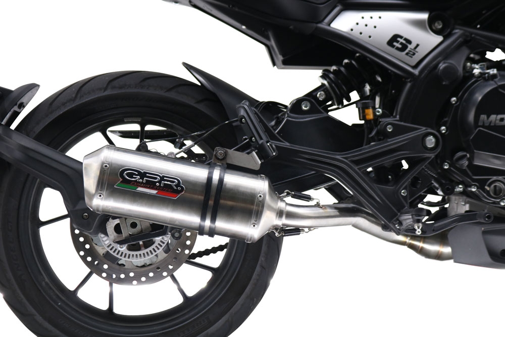 Moto Morini Seiemmezzo Str 2022-2024, Satinox , Slip-on exhaust including link pipe and removable db killer 