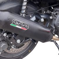 Exhaust system compatible with Bmw C 400 X / GT 2021-2024, Pentaroad Black, Homologated legal slip-on exhaust including removable db killer, link pipe and catalyst 