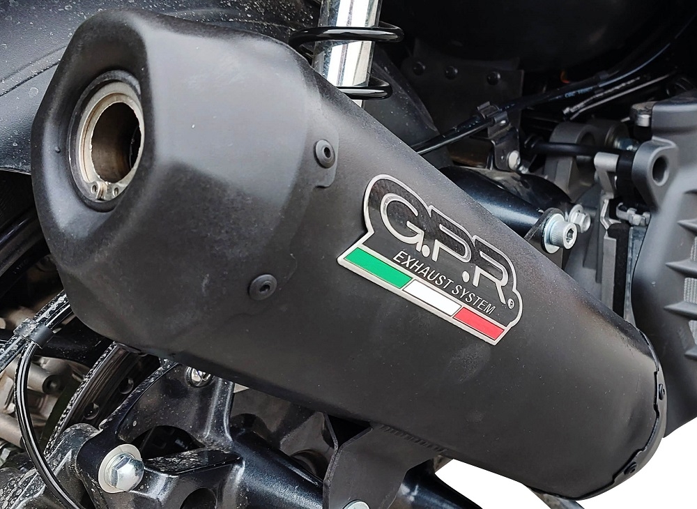 Exhaust system compatible with Bmw C 400 X / GT 2019-2020, Pentaroad Black, Homologated legal slip-on exhaust including removable db killer, link pipe and catalyst 