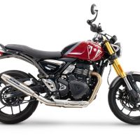 Triumph Scrambler 400 X 2023-2025, Deeptone Inox, Slip-on exhaust including removable db killer and link pipe 