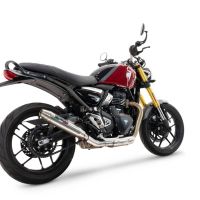 Triumph Scrambler 400 X 2023-2025, Deeptone Inox, Slip-on exhaust including removable db killer and link pipe 