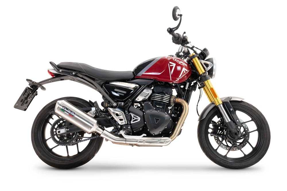 Triumph Speed 400 2023-2025, Satinox , Slip-on exhaust including removable db killer and link pipe 