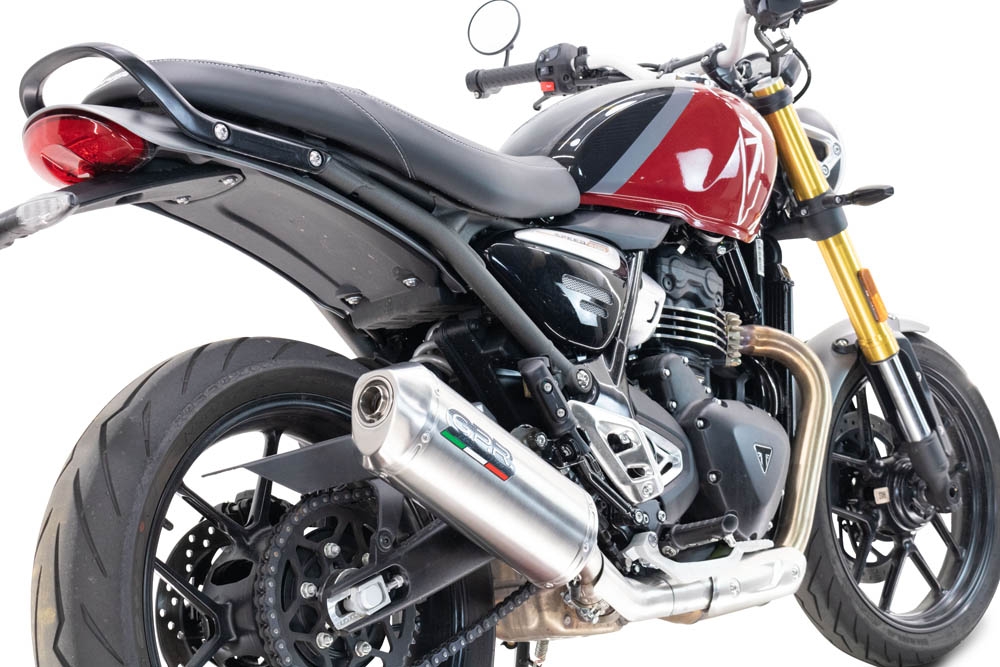 Triumph Speed 400 2023-2025, Satinox , Slip-on exhaust including removable db killer and link pipe 