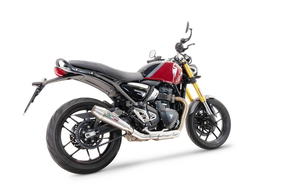 Triumph Scrambler 400 X 2023-2025, Ultracone, Slip-on exhaust including removable db killer and link pipe 