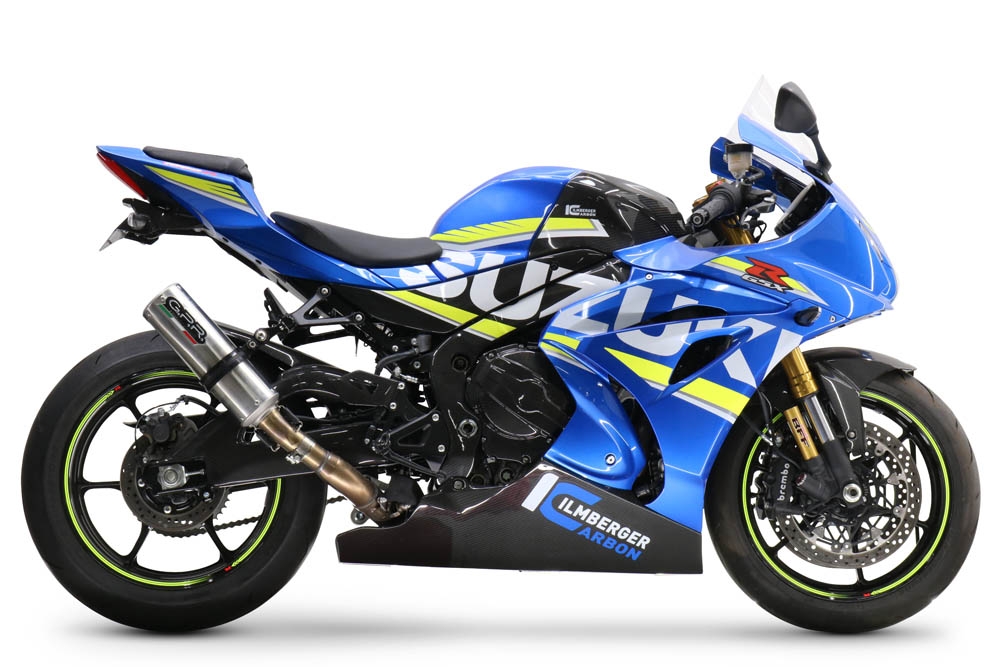 GPR exhaust compatible with  Suzuki GSX-R1000 R 2021-2024, M3 Titanium Natural, Slip-on exhaust including link pipe 