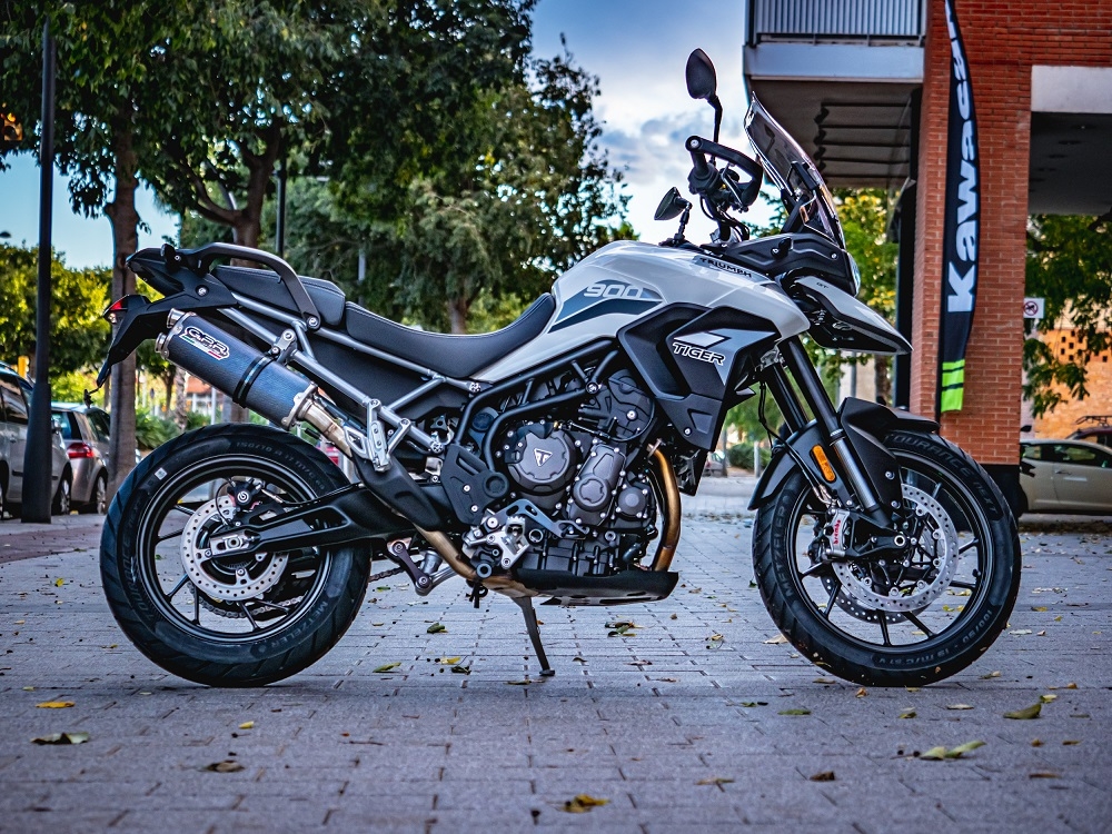 Triumph Tiger 900 2020-2023, Dual Poppy, Slip-on exhaust including removable db killer and link pipe 